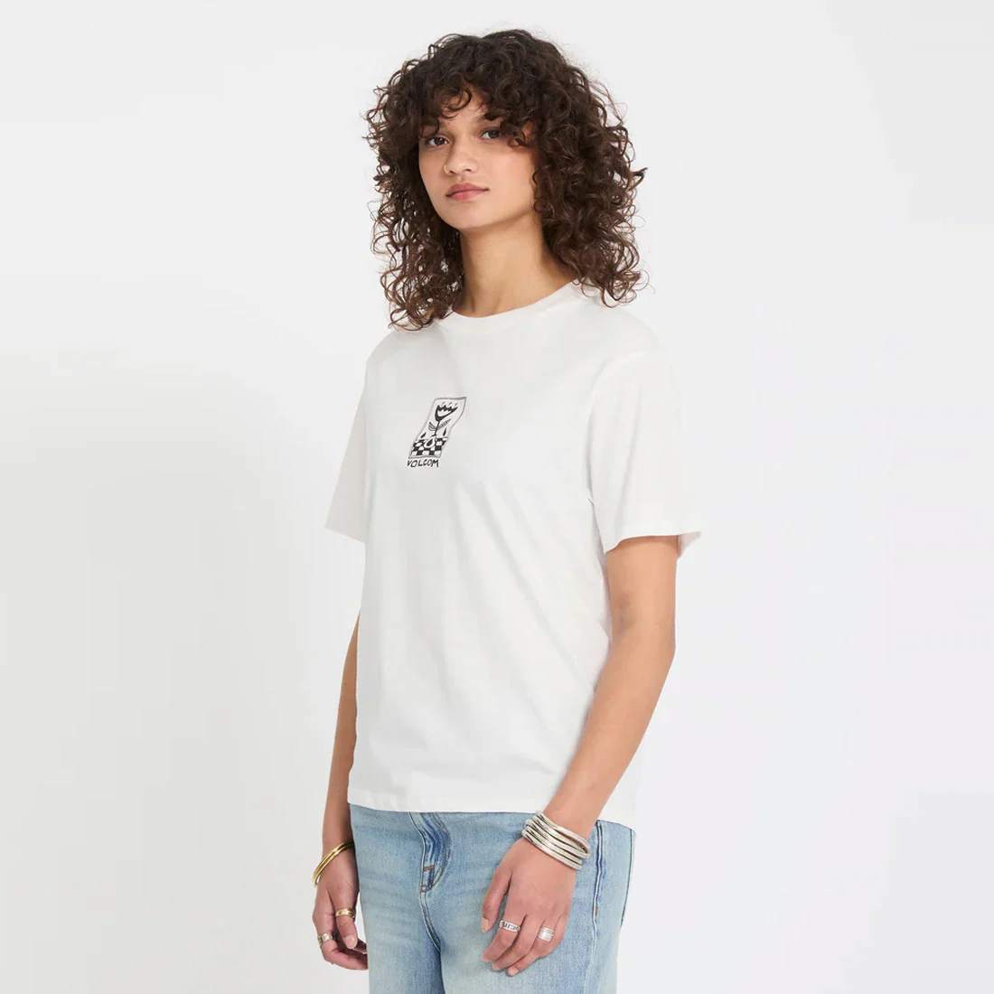 VOLCOM Women's Radical Daze Up Tee - Off White - Image 3