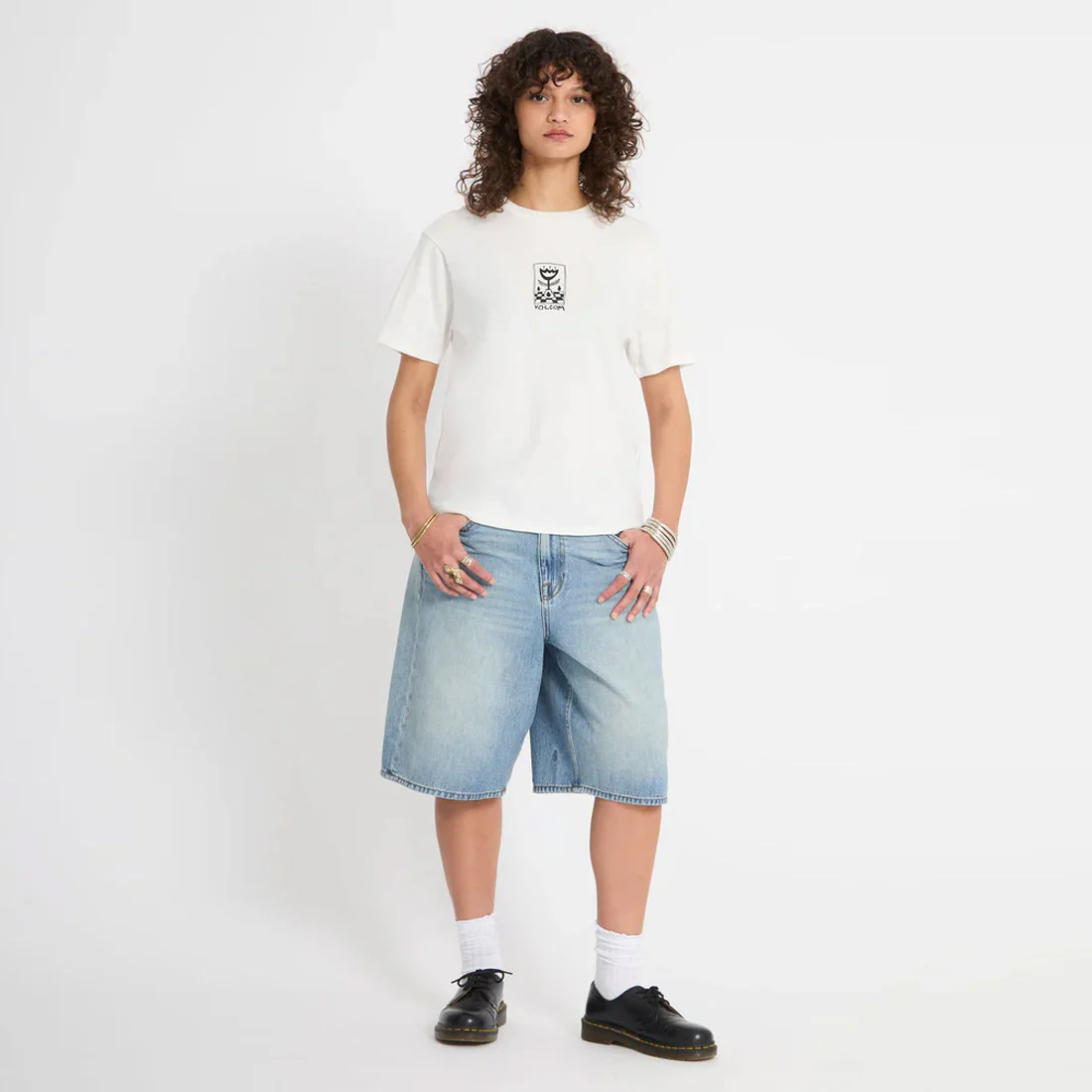 VOLCOM Women's Radical Daze Up Tee - Off White - Image 5