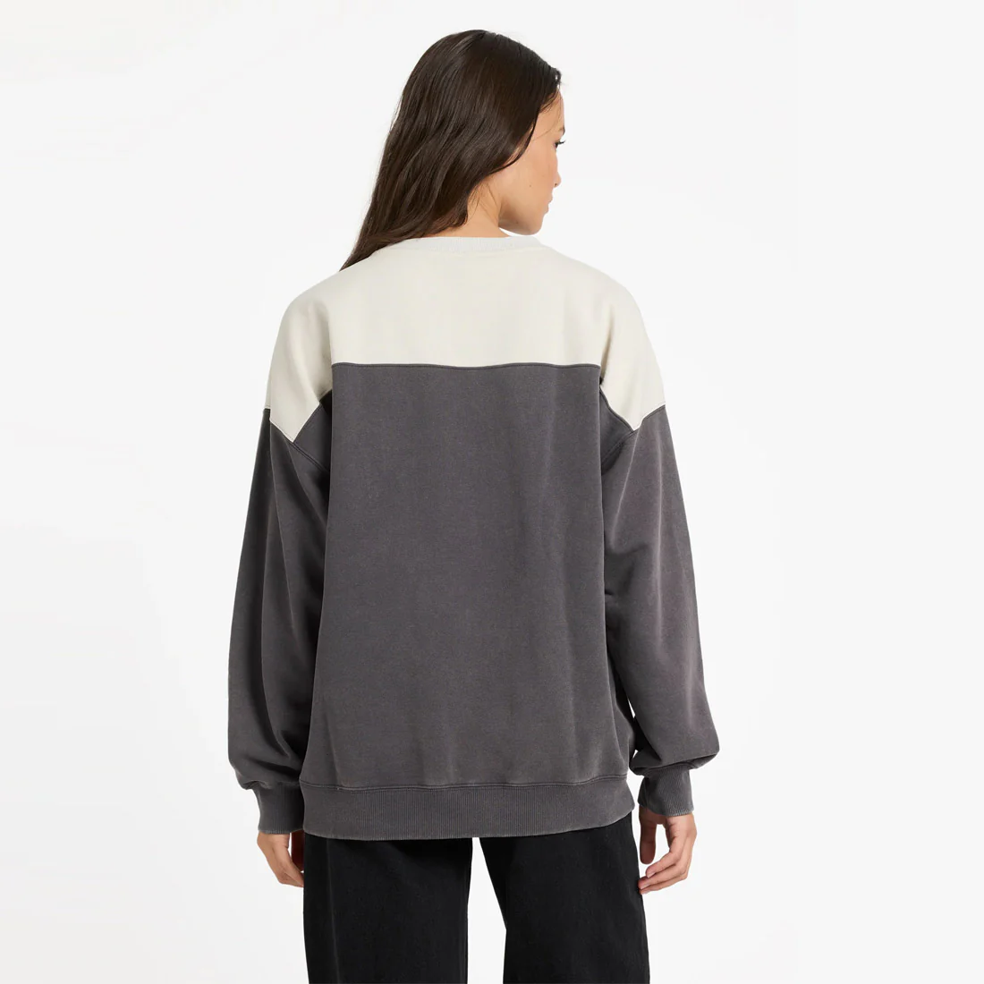 VOLCOM Women's Stone Block II Crew - Vintage Black - Image 2