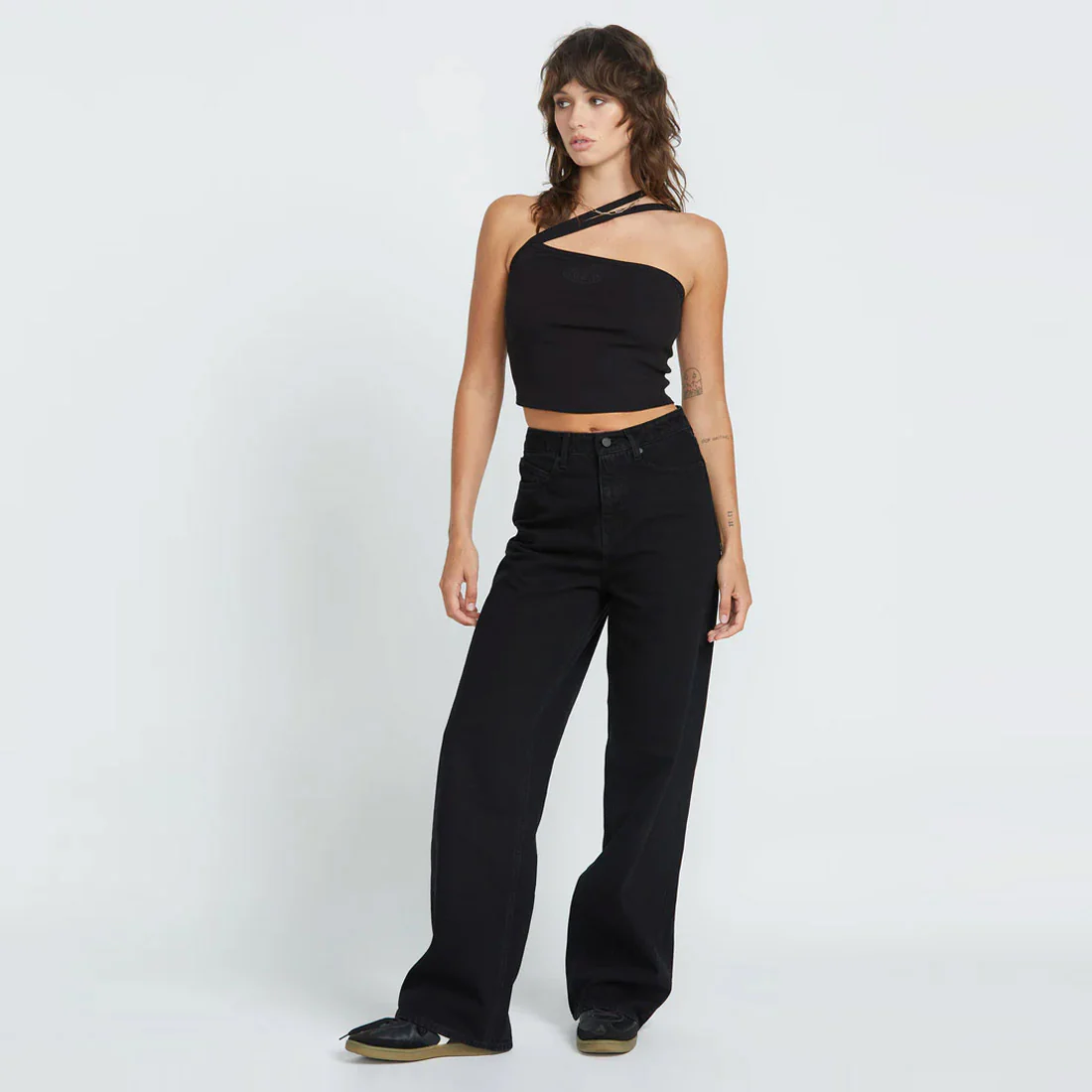 VOLCOM Women's Stoned Boyfriend Hirise Jean - Black - Image 5