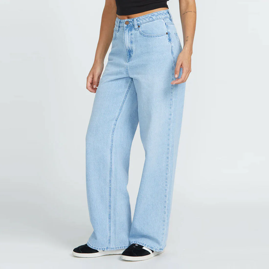 VOLCOM Women's Stoned Boyfriend Hirise Jean - Blue Bird - Image 3
