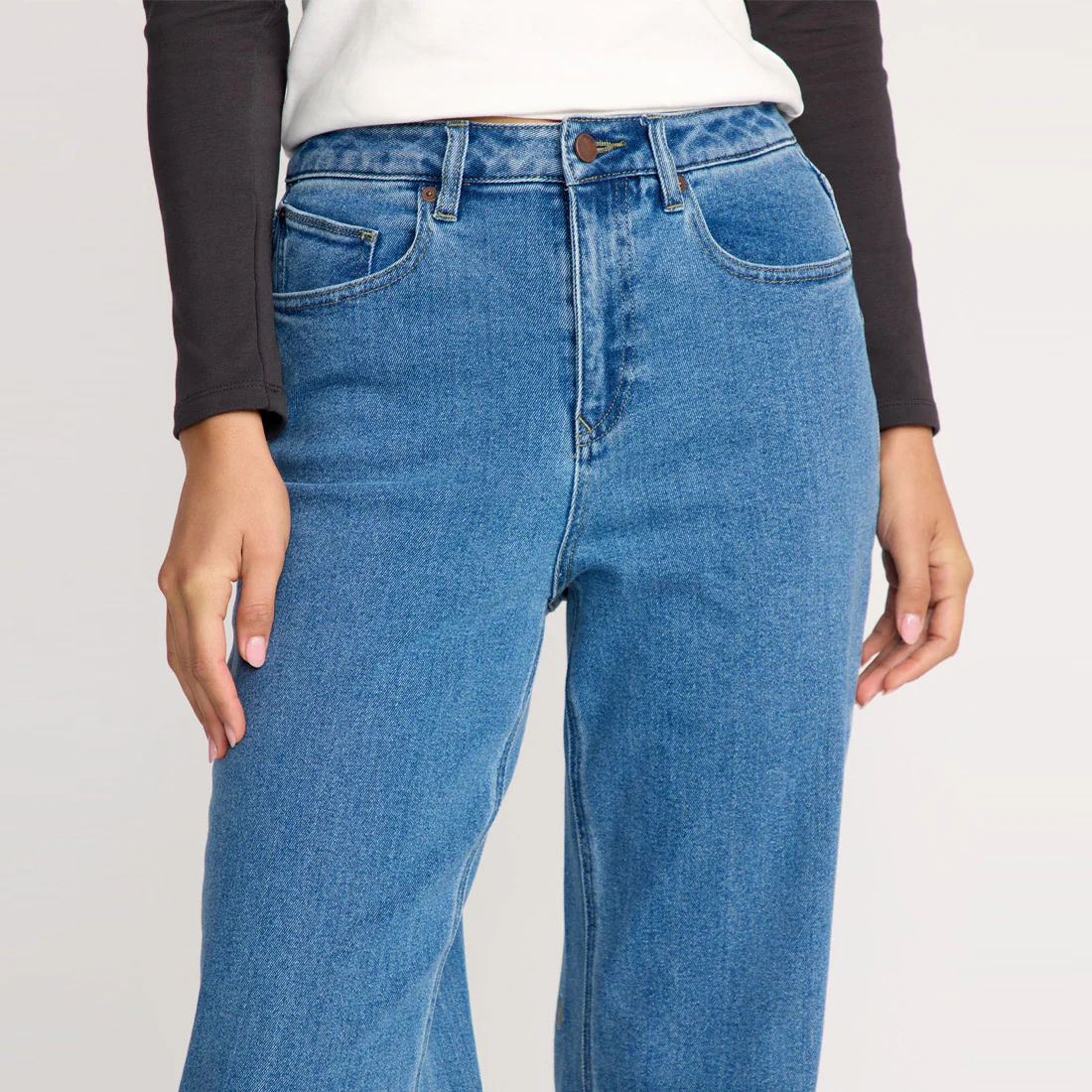 VOLCOM Women's Stoned Boyfriend Hirise Jean - Deep River Blues - Image 5