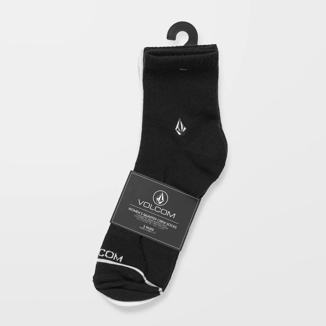 VOLCOM Women's The New Crew Sock 3 Pack - Assorted (Mauve) - Image 2
