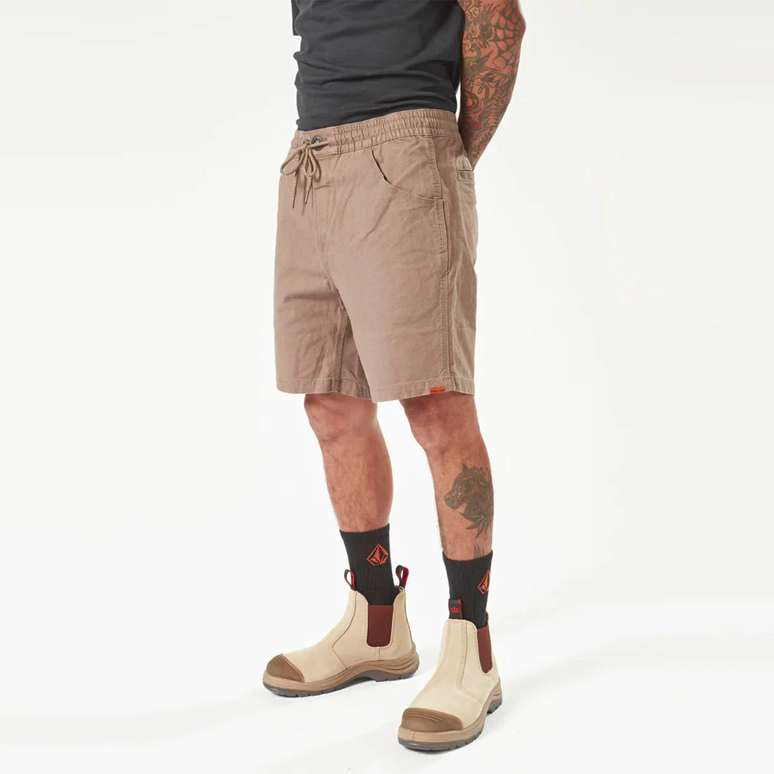 VOLCOM Workwear Caliper Elastic Waist Work Short 17" - Brindle - Image 3
