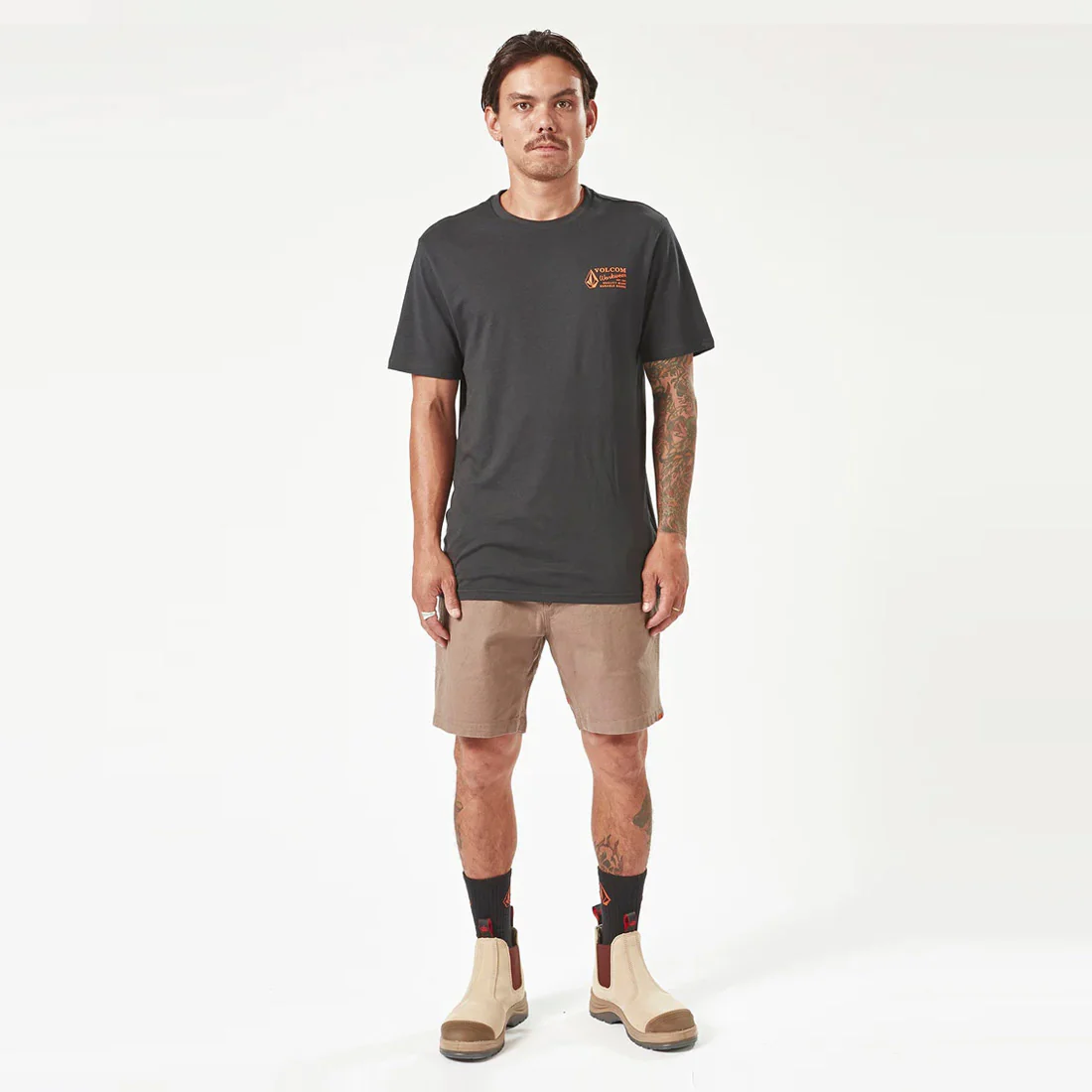 VOLCOM Workwear Caliper Elastic Waist Work Short 17" - Brindle - Image 5