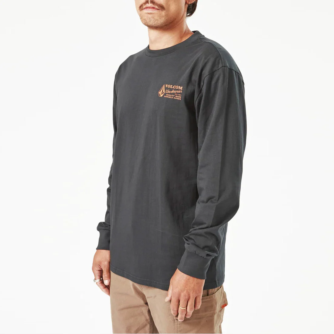 VOLCOM Workwear Long Sleeve Tee - Black - Image 3
