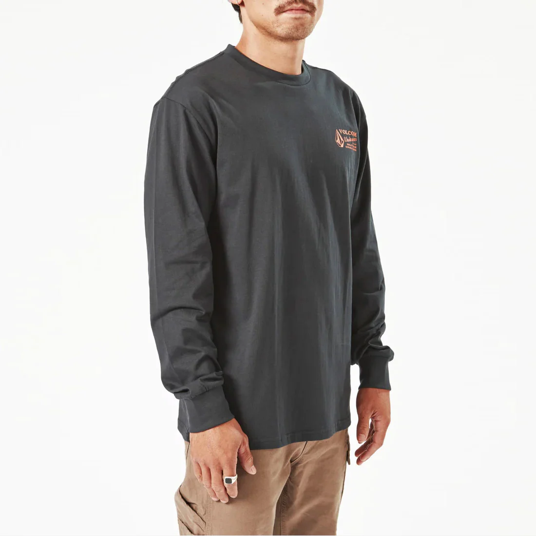VOLCOM Workwear Long Sleeve Tee - Black - Image 4