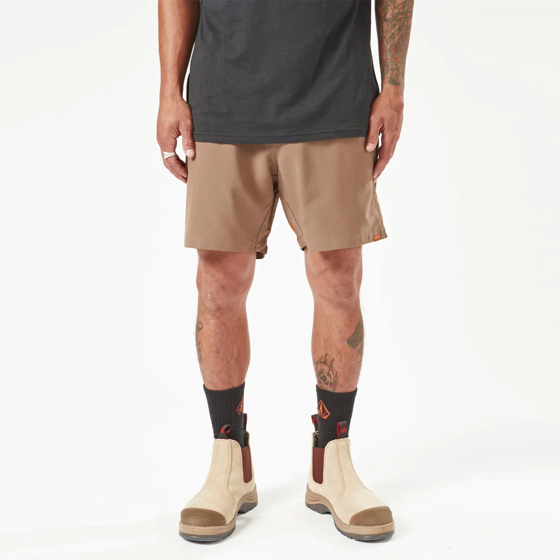VOLCOM Workwear Rack Elastic Waist 17" Hybrid Short - Brindle - Image 2