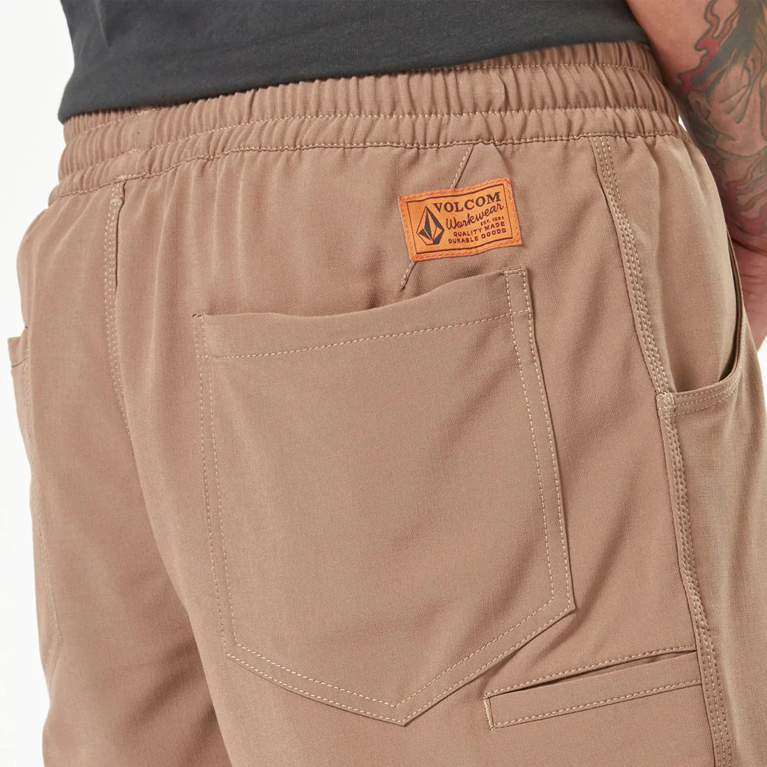 VOLCOM Workwear Rack Elastic Waist 17" Hybrid Short - Brindle - Image 6