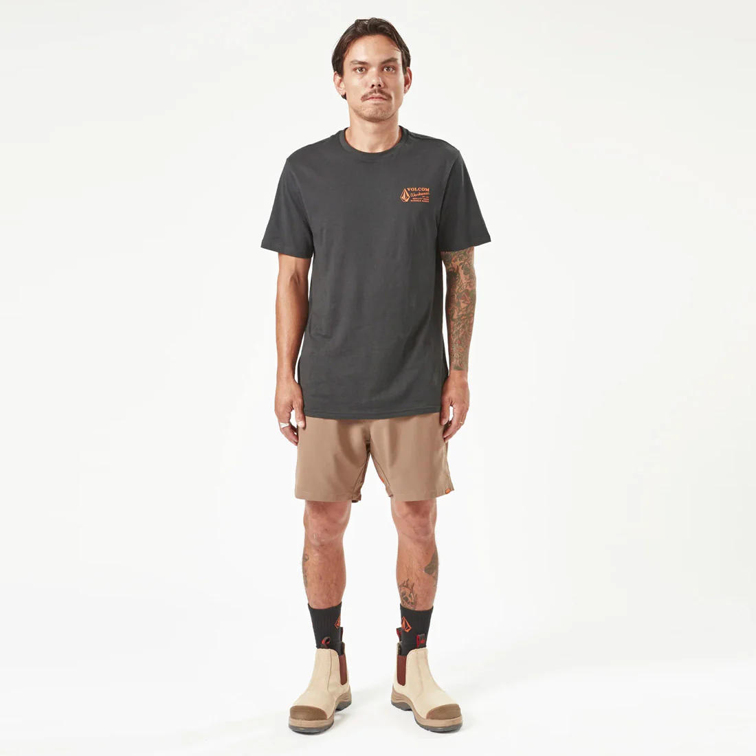 VOLCOM Workwear Rack Elastic Waist 17" Hybrid Short - Brindle - Image 7