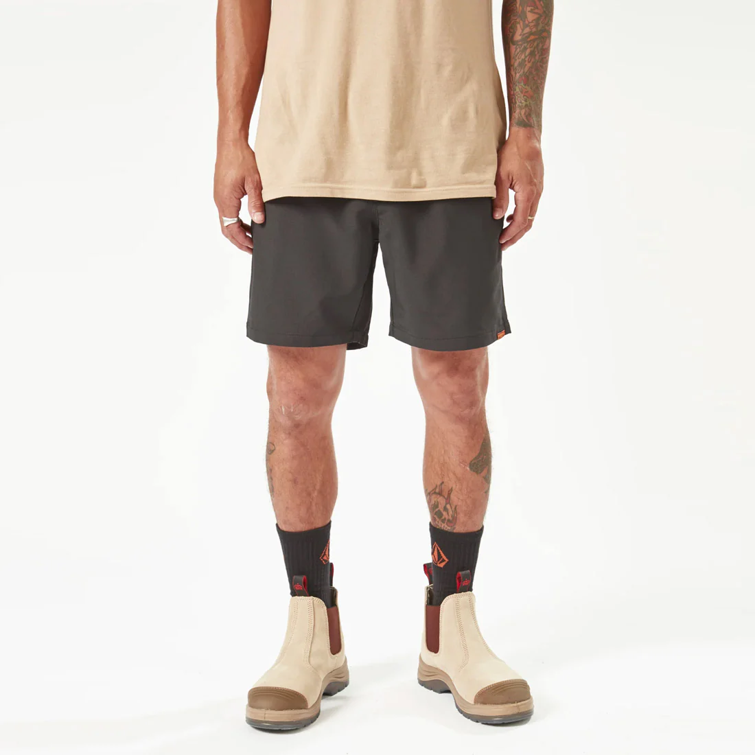 VOLCOM Workwear Rack Elastic Waist Hybrid 17" Short - Black - Image 2