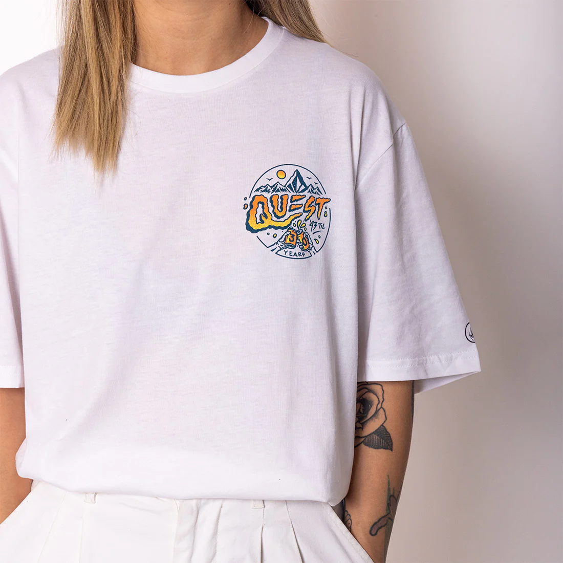 VOLCOM X QUEST Chairlift Tee - White - Image 3