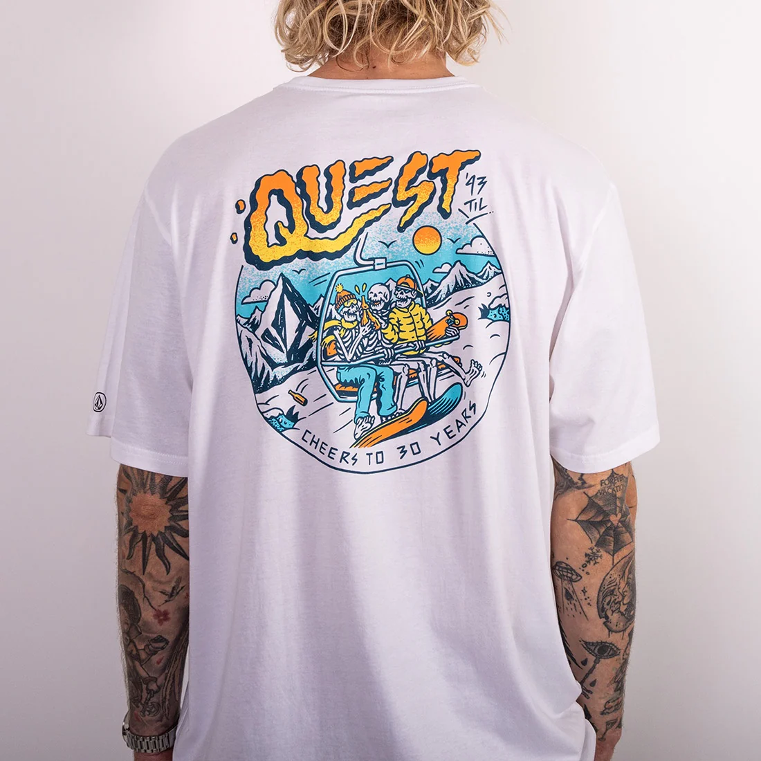 VOLCOM X QUEST Chairlift Tee - White - Image 5