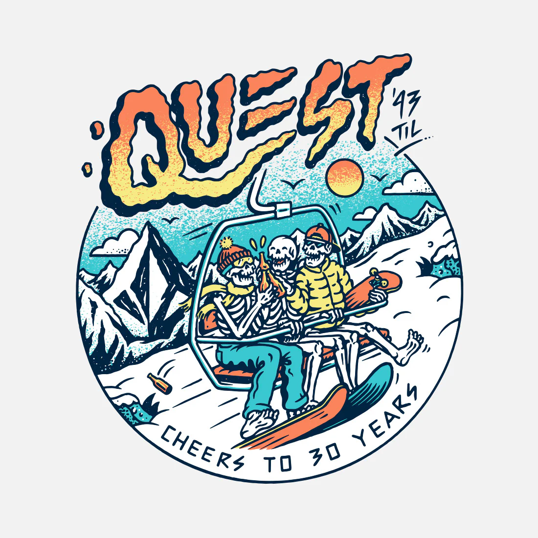 VOLCOM X QUEST Chairlift Tee - White - Image 6
