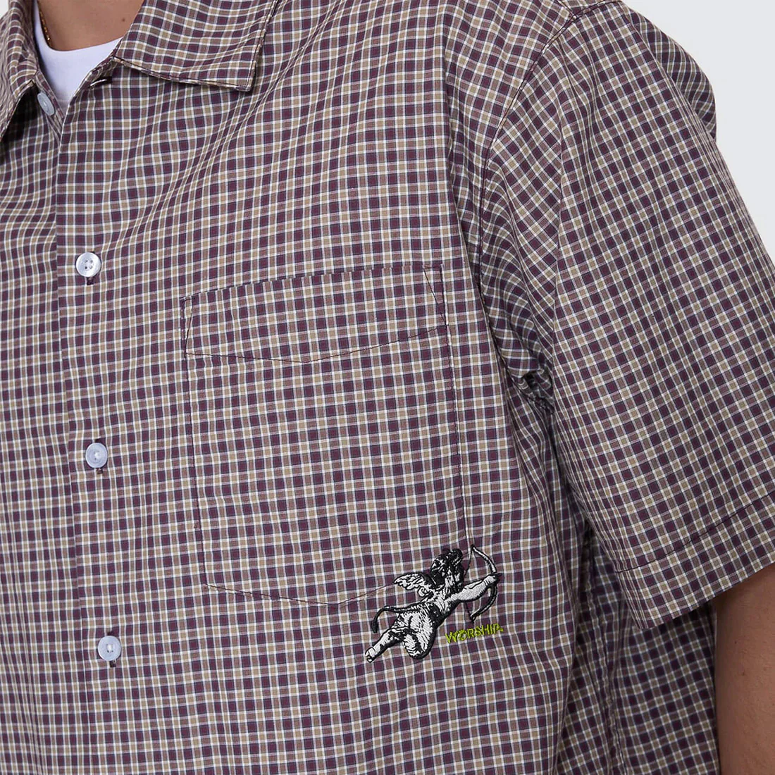 WORSHIP Cherub Short Sleeve Shirt - Blackberry - Image 3