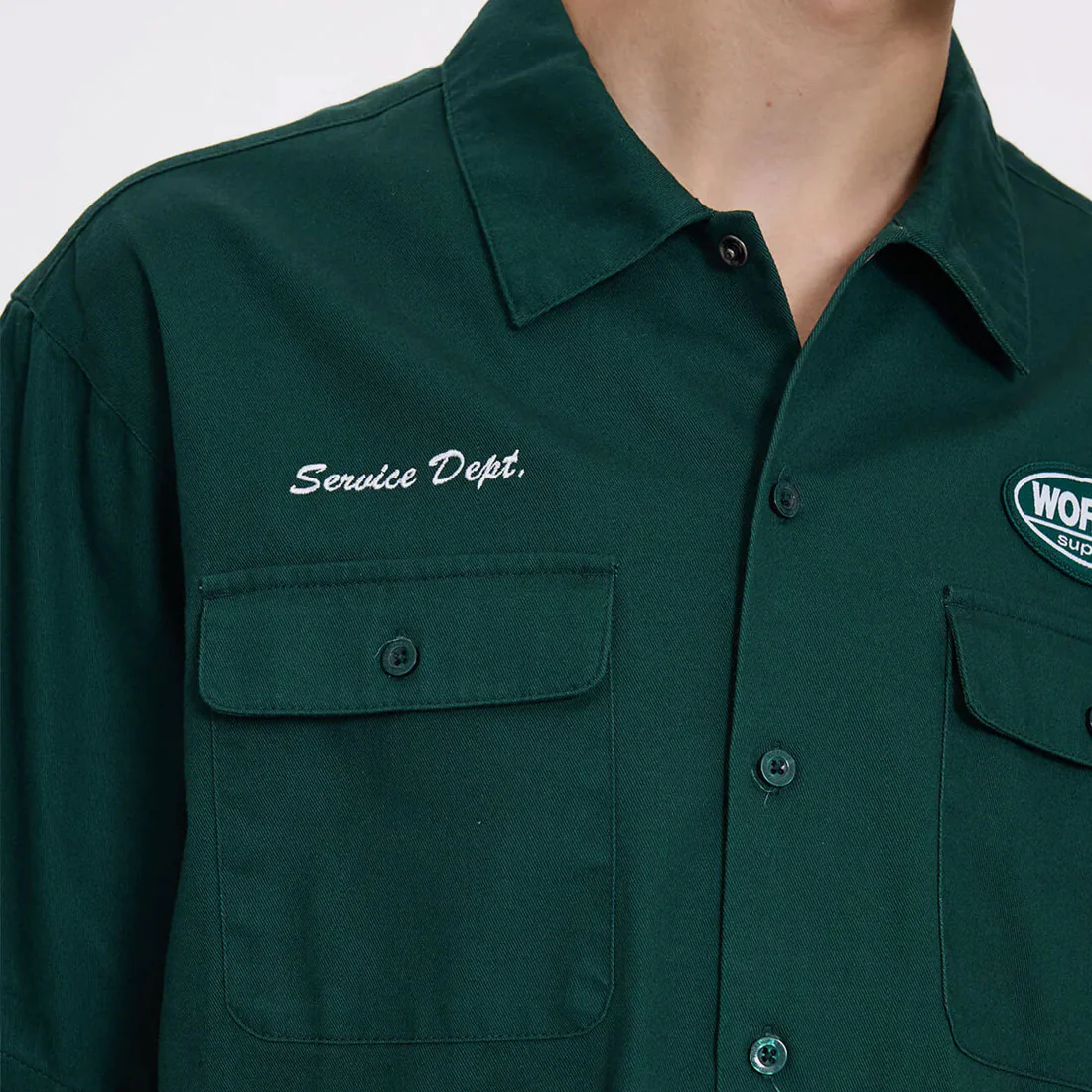 WORSHIP Department Short Sleeve Workshirt - Hunter Green - Image 5