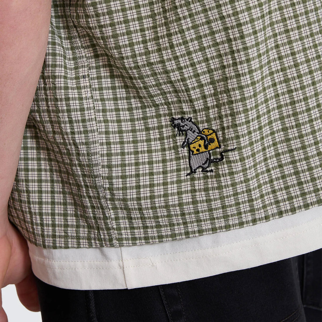 WORSHIP On Leave Box Fit Short Sleeve Cropped Shirt - Cali Green - Image 3