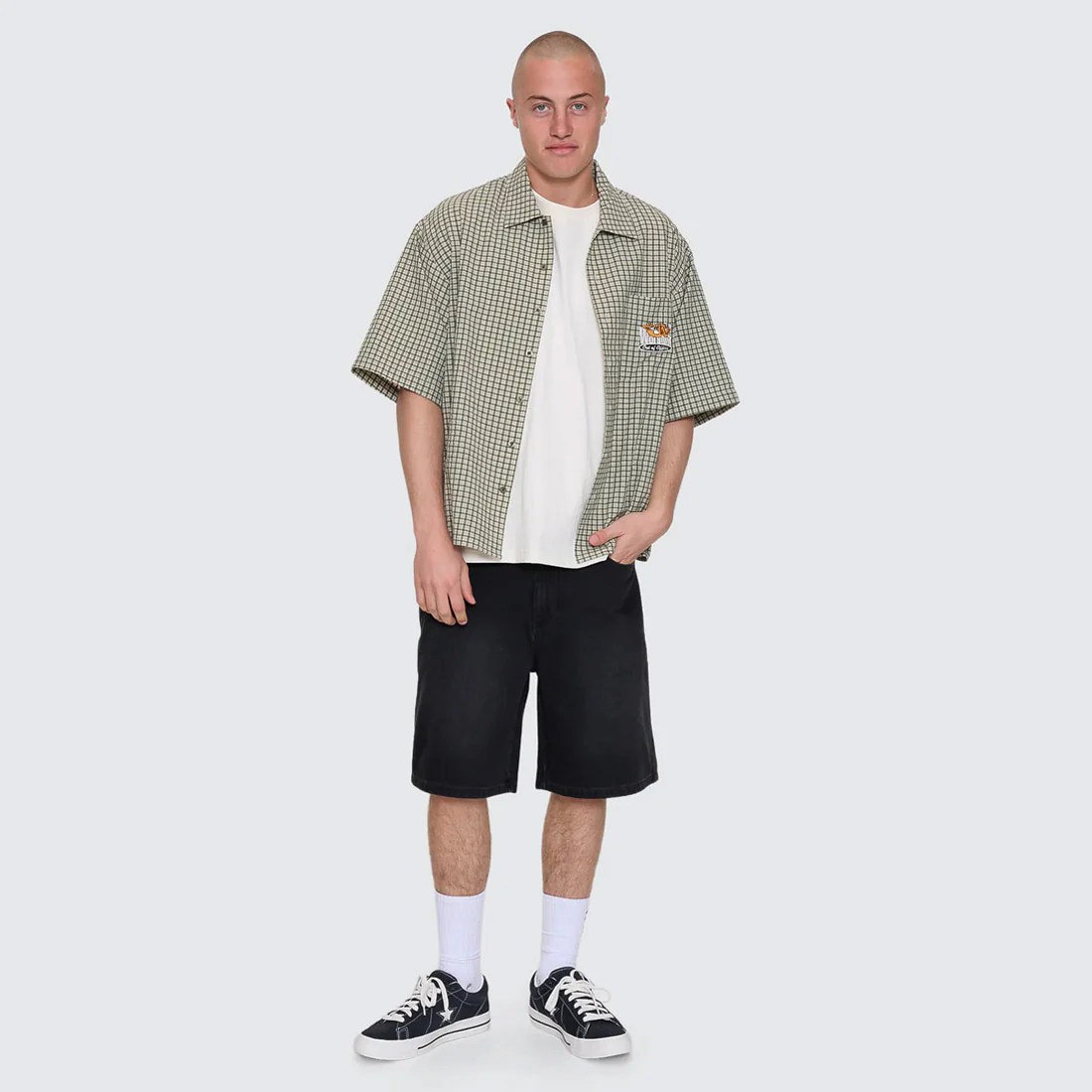 WORSHIP On Leave Box Fit Short Sleeve Cropped Shirt - Cali Green - Image 5