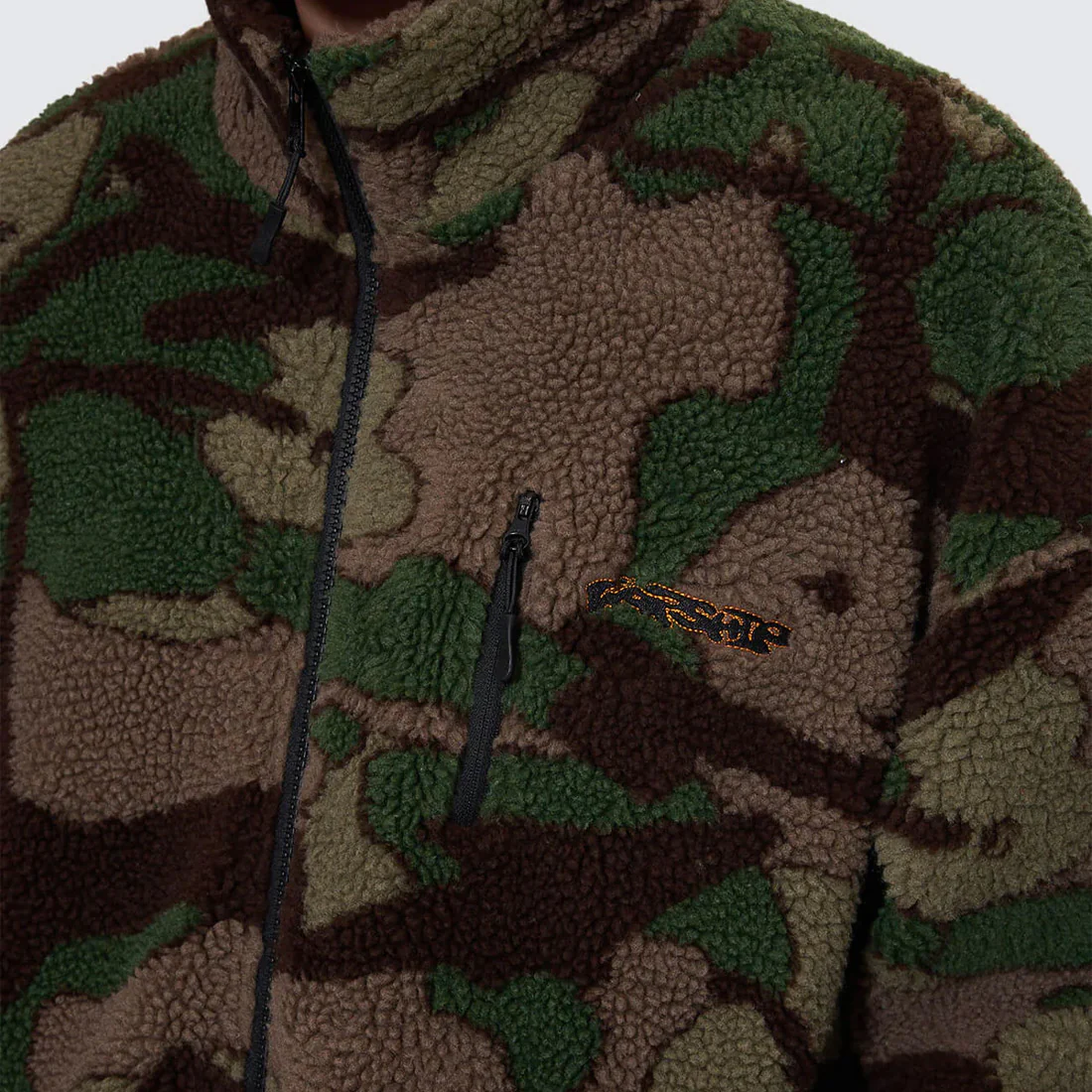 WORSHIP Plain Sight Sherpa Jacket - Camo Green - Image 3