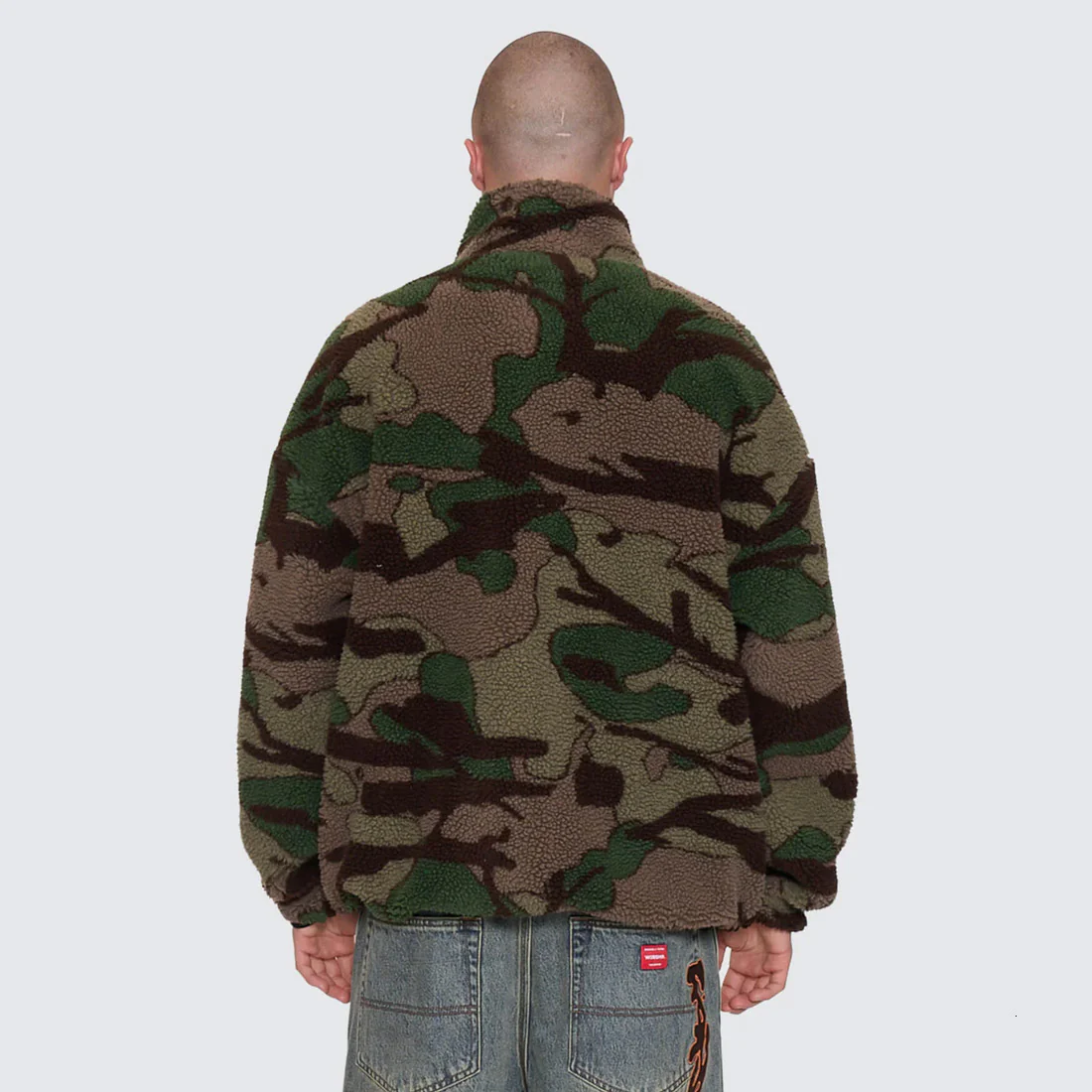 WORSHIP Plain Sight Sherpa Jacket - Camo Green - Image 5