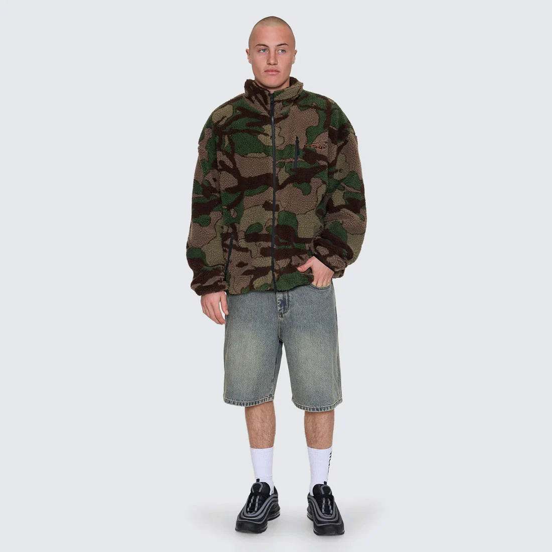 WORSHIP Plain Sight Sherpa Jacket - Camo Green - Image 7