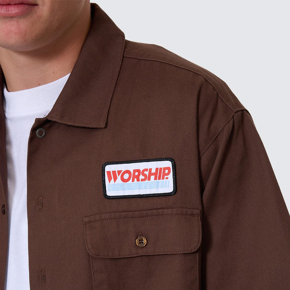 WORSHIP Preparation Short Sleeve Work Shirt - Ganache - Image 3